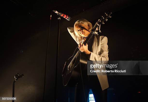 Nina Nesbitt performs on stage at King Tut's Wah Wah Hut on January 28, 2016 in Glasgow, Scotland.