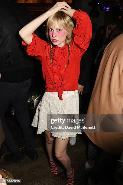 Petite Meller attends the launch of 100 Wardour St on January 28, 2016 in London, England.