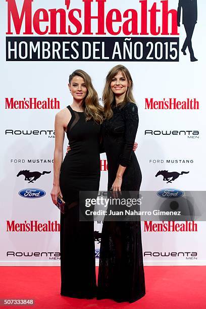 Aida Artiles and Ariadne Artiles attend Men's Health 2015 Awards on January 28, 2016 in Madrid, Spain.