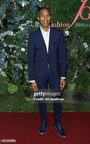 Designer Donrad Duncan attends the 19th Annual Fashion Group International Rising Star Awards at Cipriani 42nd Street on January 28, 2016 in New York...