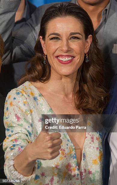 Raquel Sanchez Silva attends Movistar+ New Channel party photocall at Telefonica Flagship on January 28, 2016 in Madrid, Spain.