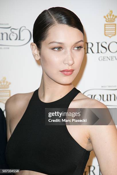 Bella Hadid attends the 'De Grisogono' La Boetie cocktail on January 28, 2016 in Paris, France.