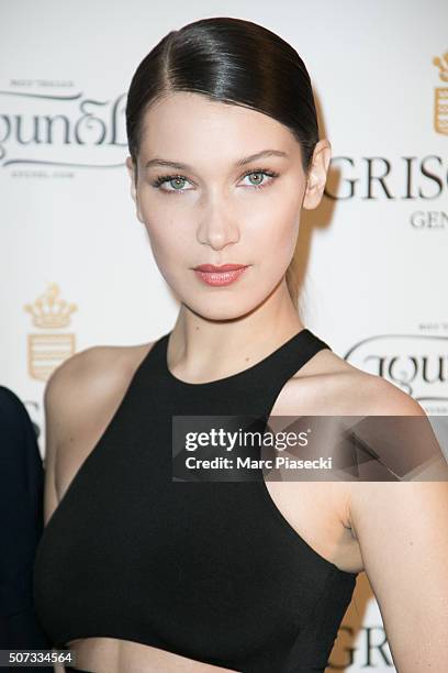 Bella Hadid attends the 'De Grisogono' La Boetie cocktail on January 28, 2016 in Paris, France.