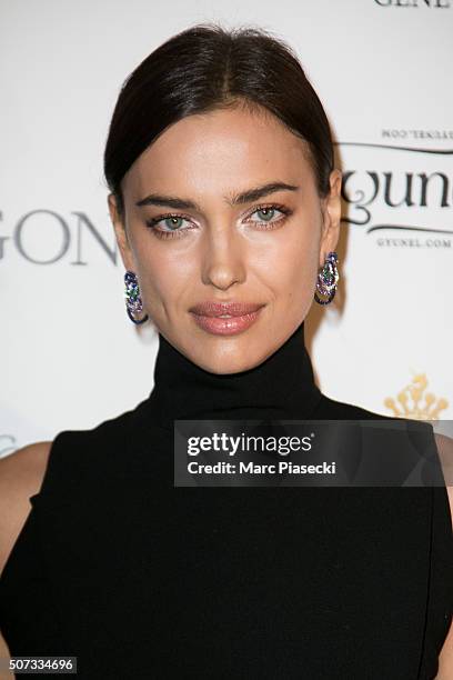 Irina Shayk attends the 'De Grisogono' La Boetie cocktail on January 28, 2016 in Paris, France.