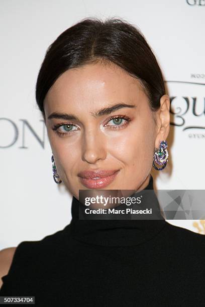 Irina Shayk attends the 'De Grisogono' La Boetie cocktail on January 28, 2016 in Paris, France.