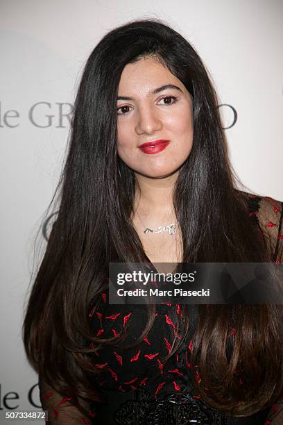 Gyunel Rustamova attends the 'De Grisogono' La Boetie cocktail on January 28, 2016 in Paris, France.