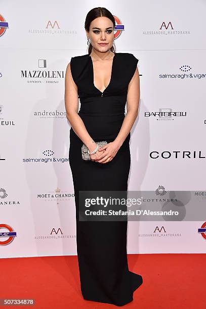 Romina Carrisi attends Alessandro Martorana Birthday Party held at La Permanente on January 28, 2016 in Milan, Italy.