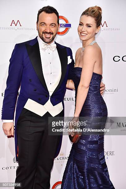 Alessandro Martorana and Elena Barolo attend Alessandro Martorana Birthday Party held at La Permanente on January 28, 2016 in Milan, Italy.