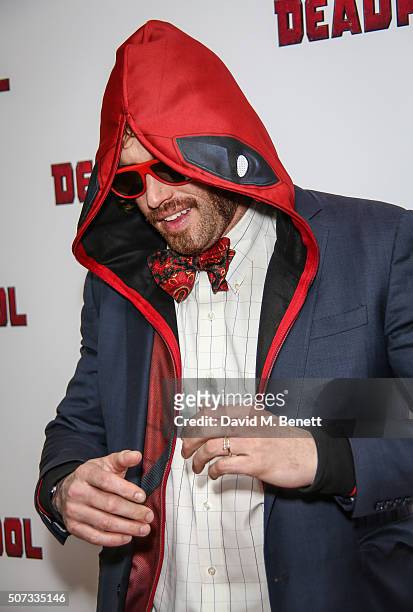 Miller attends a fan screening of "Deadpool" at The Soho Hotel on January 28, 2016 in London, England.