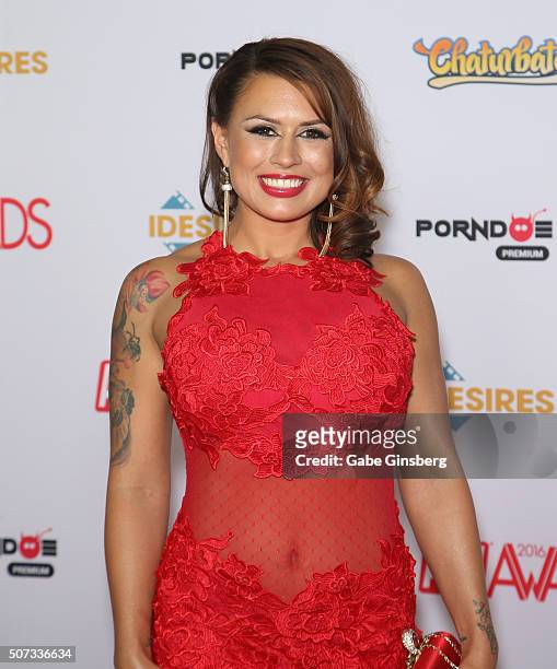 Adult film actress Eva Angelina attends the 2016 Adult Video News Awards at the Hard Rock Hotel & Casino on January 23, 2016 in Las Vegas, Nevada.