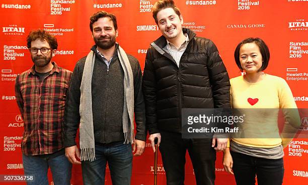 CCharlie Kaufman, Joe Passarelli, Duke Johnson and Rosa Tran attend Behind The Scenes Of "Anomalisa" during the 2016 Sundance Film Festival at...