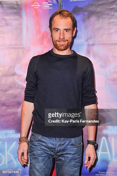 Elio Germano attends the "Alaska" Paris Premiere on January 28, 2016 in Paris, France.