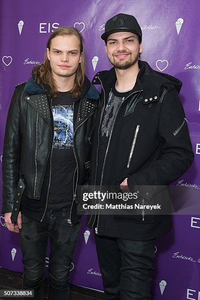 Wilson Gonzalez Ochsenknecht and Jimi Blue Ochsenknecht attend the EIS! party at Soho house on January 28, 2016 in Berlin, Germany.