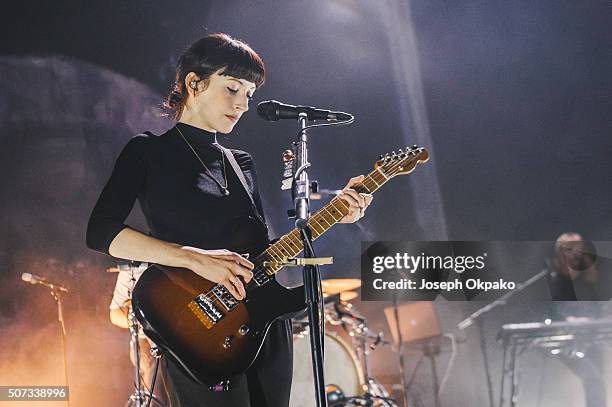 Elena Tonra of Daughter performs at The Forum on January 28, 2016 in London, England.