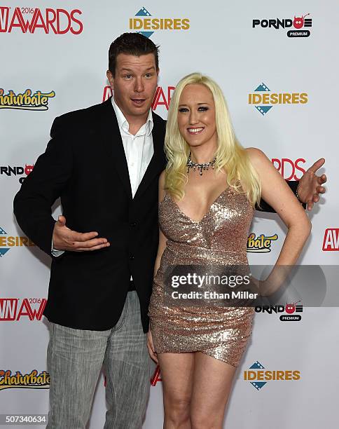 Adult film director Chris Evans and his wife, adult film actress Alana Evans, attend the 2016 Adult Video News Awards at the Hard Rock Hotel & Casino...