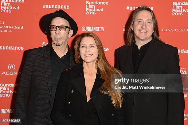 Screenwriters Duke Erikson, Allison McGourty, and Bernard MacMahon attend the "American Epic" Premiere during the 2016 Sundance Film Festival at...