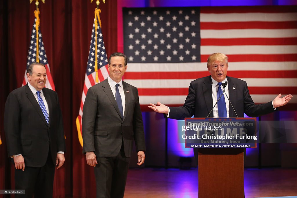 Donald Trump Holds Event To Benefit Veterans On Night Of GOP Debate