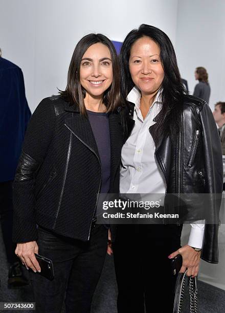 Collector Janelle Friedman and art advisor Julie Miyoshi attend the Art Los Angeles Contemporary 2016 Opening Night at Barker Hangar on January 28,...