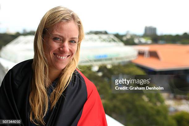 Angelique Kerber of Germany poses during day twelve of the 2016 Australian Open at Melbourne Park on January 29, 2016 in Melbourne, Australia.