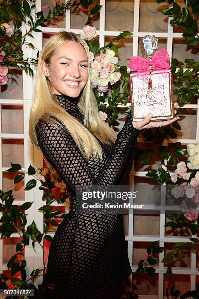 Candice Swanepoel launches Viva La Juicy Rose fragrance at Nomo Soho Hotel on January 28, 2016 in New York City.