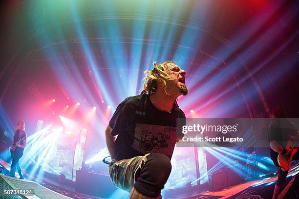 Randy Blythe of Lamb of God performs at The Royal Oak Music Theater on January 28, 2016 in Royal Oak, Michigan.