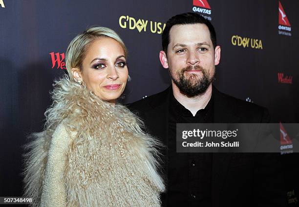 Nicole Richie and Joel Madden attend the 2016 G'Day Los Angeles Gala at Vibiana on January 28, 2016 in Los Angeles, California.