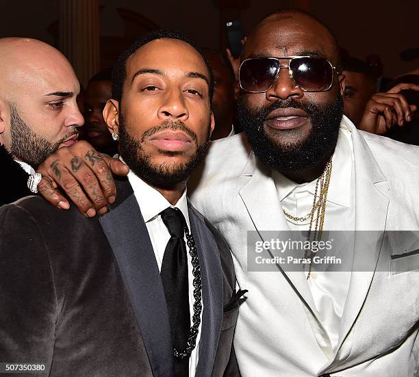 Ludacris and Rick Ross attend Rick Ross' 40th Birthday Celebration on January 28, 2016 in Fayetteville, Georgia.