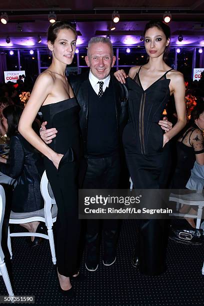 Stylist Jean-Paul Gaultier and Models attend the Sidaction Gala Dinner 2016 as part of Paris Fashion Week. Held at Pavillon d'Armenonville on January...