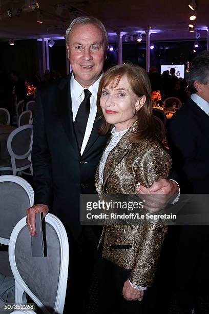 Bob Wilson and Isabelle Huppert attend the Sidaction Gala Dinner 2016 as part of Paris Fashion Week. Held at Pavillon d'Armenonville on January 28,...