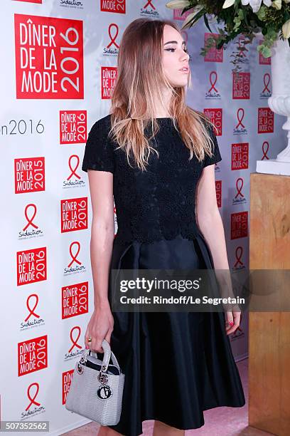 Suki Waterhouse attends the Sidaction Gala Dinner 2016 as part of Paris Fashion Week. Held at Pavillon d'Armenonville on January 28, 2016 in Paris,...