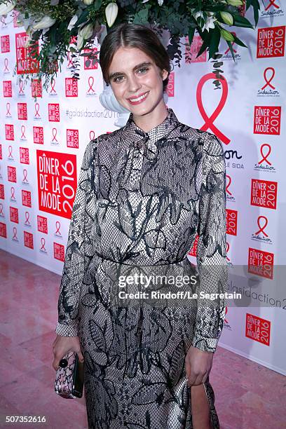 Guest attends the Sidaction Gala Dinner 2016 as part of Paris Fashion Week. Held at Pavillon d'Armenonville on January 28, 2016 in Paris, France.