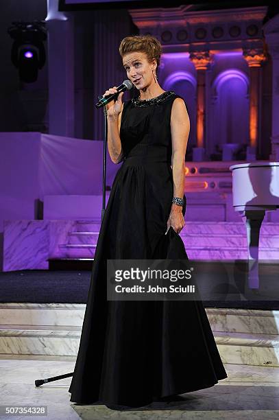 Actress Rachel Griffiths hosts the G'Day USA 2016 Black Tie Gala at Vibiana on January 28, 2016 in Los Angeles, California.