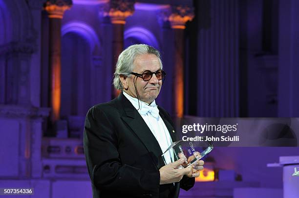 George Miller speaks onstage during the G'Day USA 2016 Black Tie Gala at Vibiana on January 28, 2016 in Los Angeles, California.