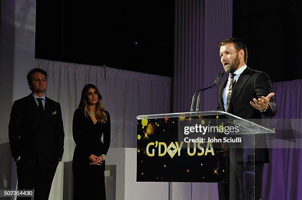 Actor and Honoree for Excellence in Film Joel Edgerton speaks onstage the G'Day USA 2016 Black Tie Gala at Vibiana on January 28, 2016 in Los...