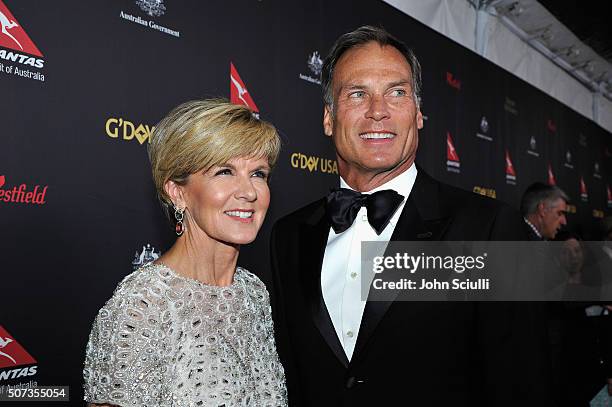 Member of the Australian House of Representatives Julie Bishop and David Panton attend the G'Day USA 2016 Black Tie Gala at Vibiana on January 28,...