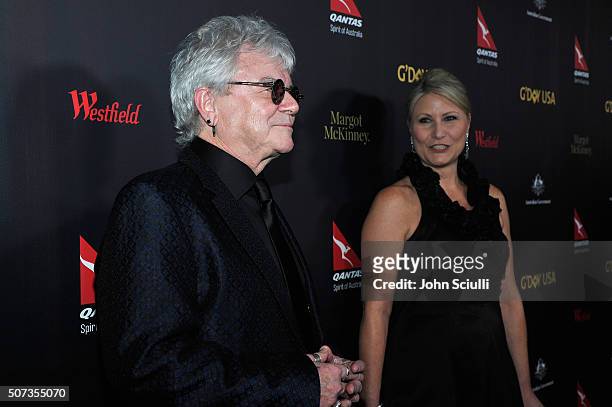 Russell Hitchcock and Laurie Hitchcock attend the G'Day USA 2016 Black Tie Gala at Vibiana on January 28, 2016 in Los Angeles, California.