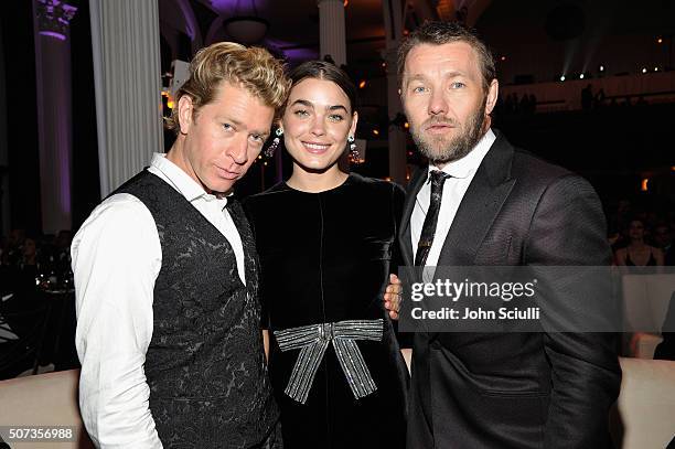 Dan Single, Bambi Northwood-Blyth and Joel Edgerton attend the G'Day USA 2016 Black Tie Gala at Vibiana on January 28, 2016 in Los Angeles,...