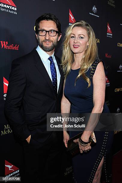 Jonathan LaPaglia and Ursula Brooks attend the G'Day USA 2016 Black Tie Gala at Vibiana on January 28, 2016 in Los Angeles, California.