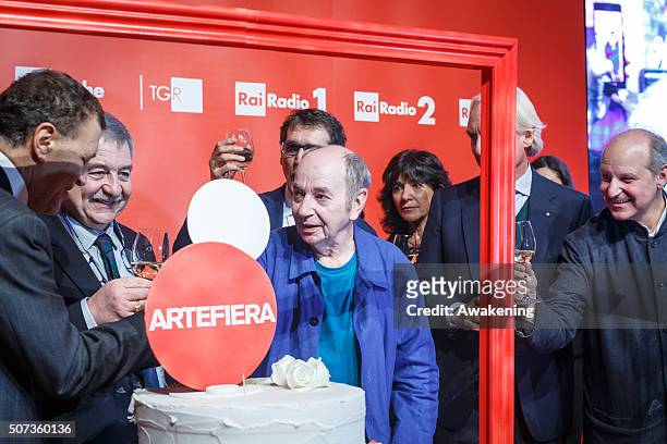 Lindsay Kemp attends the ArteFiera 40. Vernissage on January 28, 2016 in Bologna, Italy. Artefiera is an international contemporary art fair held...