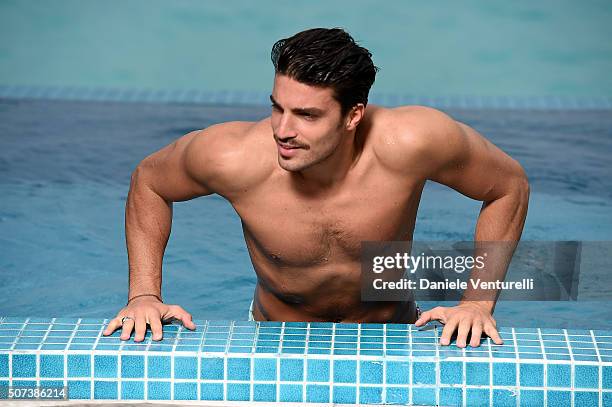 Mariano di Vaio poses during the vacation at Hideaway Beach Resort & Spa on January 29, 2016 in Dhonakulhi, Maldives.