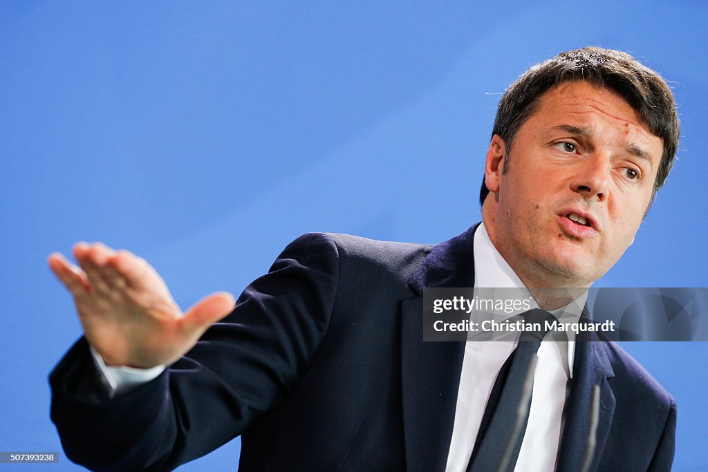 Merkel Receives Italian Prime Minister Renzi