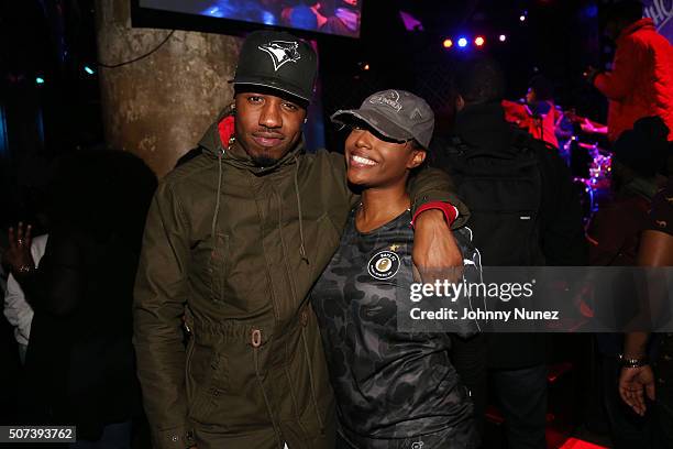 Wordsmiff and Scottie Beam attend Hot 97's Who's Next? at S.O.B.'s on January 28 in New York City.