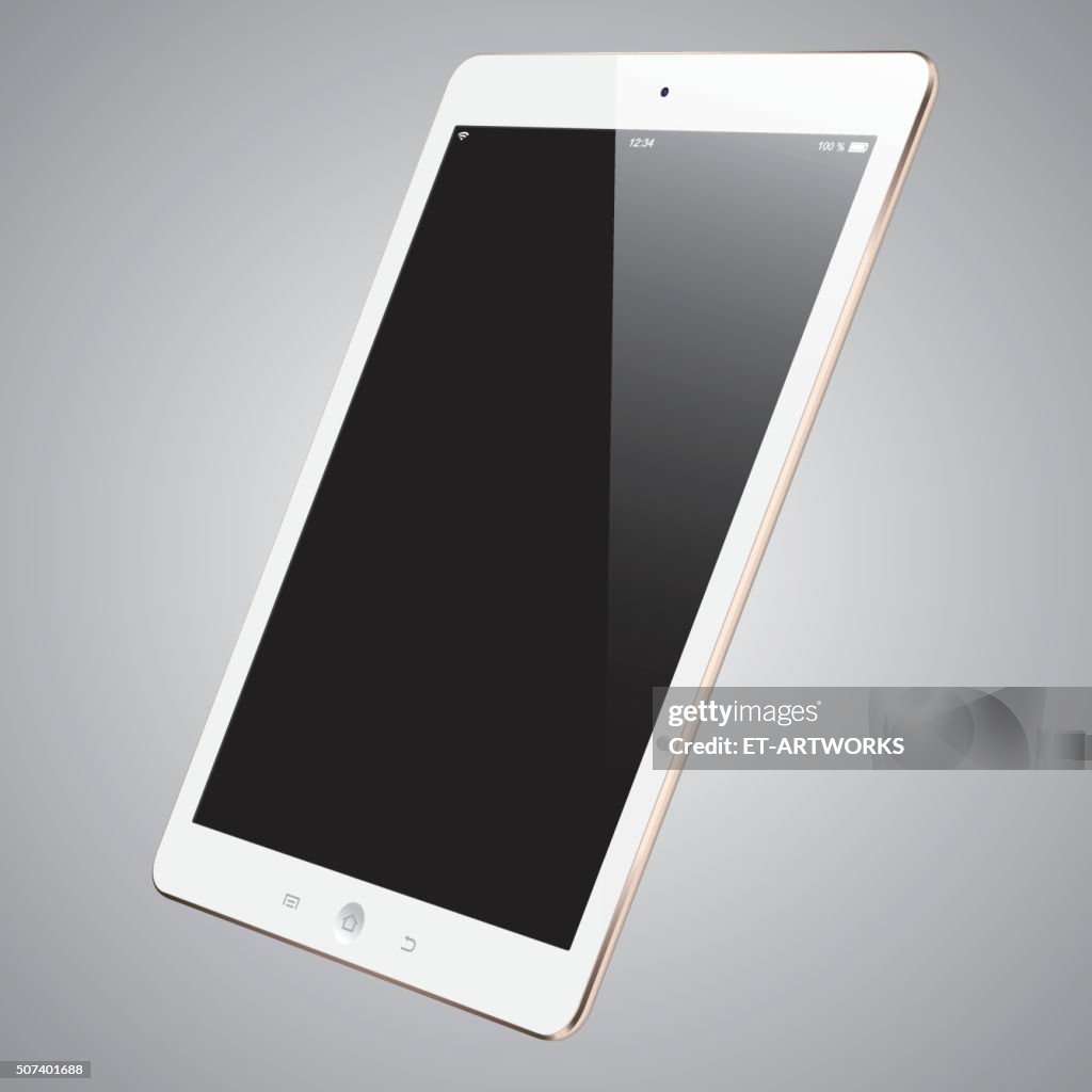 Gold Tablet Vector Vector Gold Digital Tablet With Blank Screen High-Res Vector Graphic ...