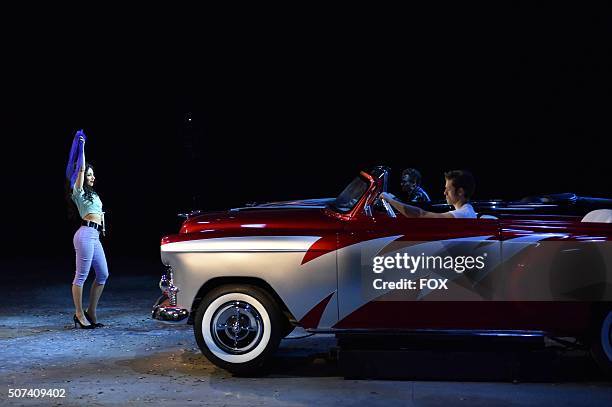 : Actor Aaron Tveit as 'Danny Zuko' during the dress rehearsal for GREASE: LIVE airing LIVE Sunday, Jan. 31 on FOX.