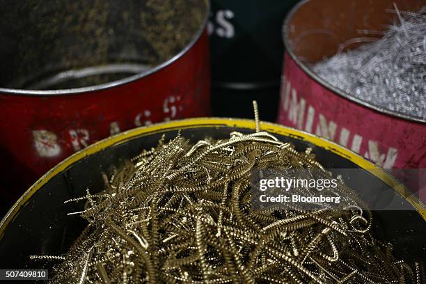 Metal shaving byproducts from machine manufacturing are seen before being recycled at the Cox Manufacturing Co. Facility in San Antonio, Texas, U.S.,...