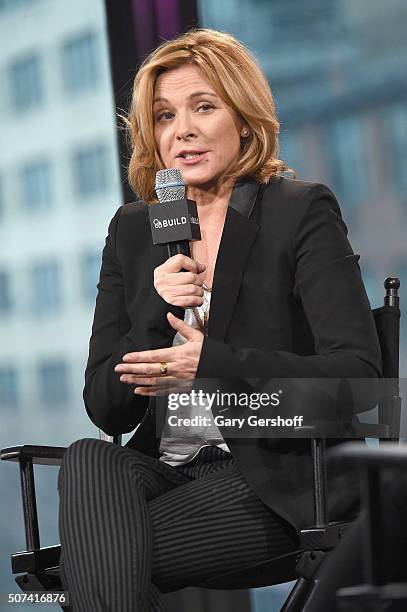 Actress Kim Cattrall attends AOL Build Presents "Sensitive Skin" at AOL Studios In New York on January 29, 2016 in New York City.