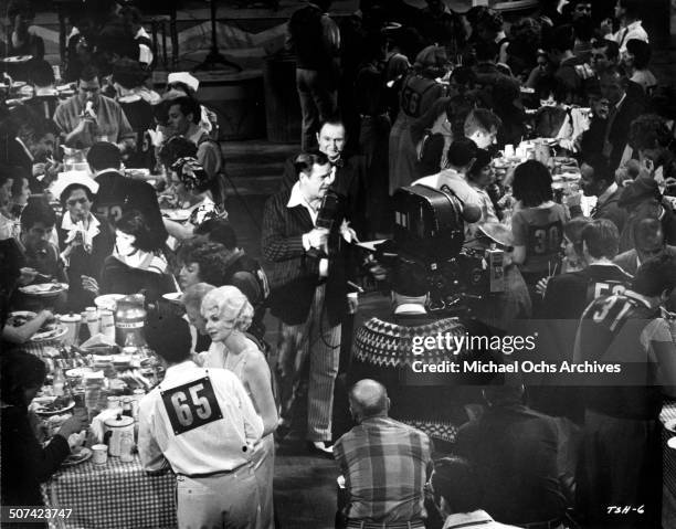 Gig Young and Susannah York attend a dance marathon in a scene from the movie "They Shoot Horses, Don't They?" , circa 1969.