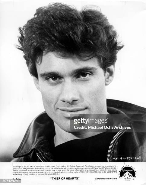 Steven Bauer as Scott Muller poses for the Paramount Pictures movie "Thief of Hearts", circa 1984.