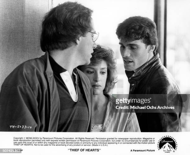 John Getz and Barbara Williams find their marriage disrupted by Steven Bauer in a scene for the Paramount Pictures movie "Thief of Hearts", circa...