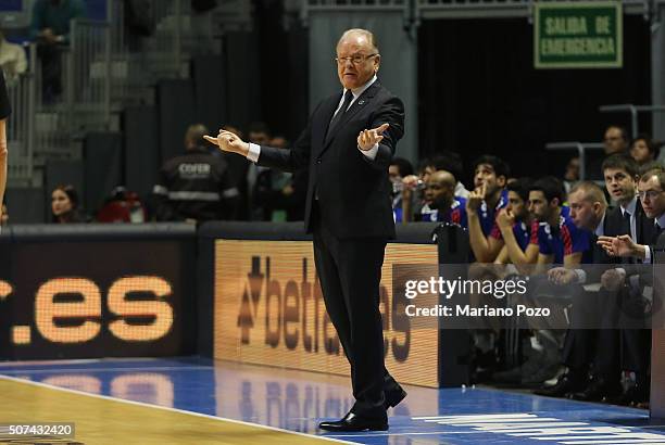 Dusan Ivkovic, Head Coach of Anadolu Efes Istanbul in action during the Turkish Airlines Euroleague Basketball Top 16 Round 5 game between Unicaja...